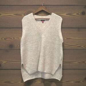 Vince Camuto Beige Women's V-Neck Knit Sweater Vest NWT Size M